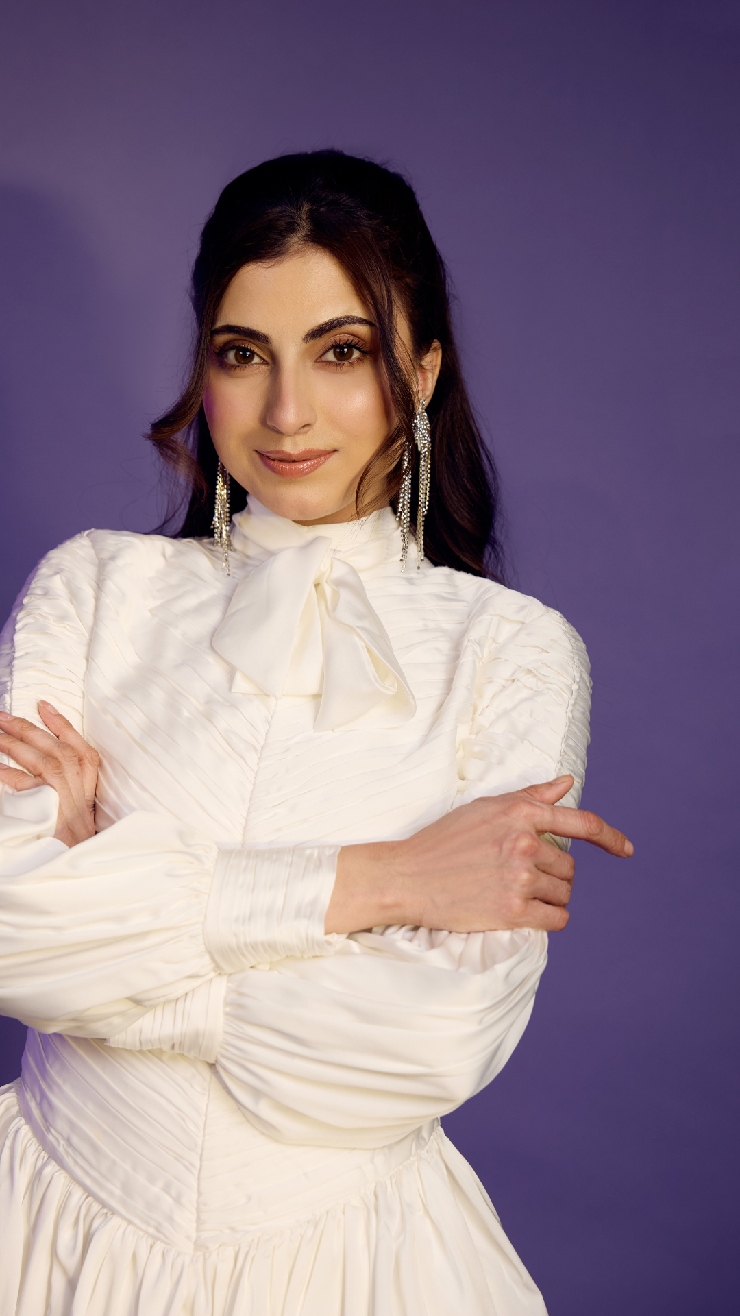 'Farhana Bhatt' in our White Swan Dress